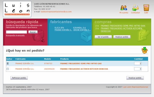 Contenido del pedido