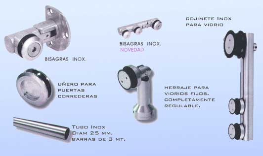 Muestras de herrajes inoxidables