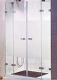 Frente de ducha de 2 abatibles y 2 fijos