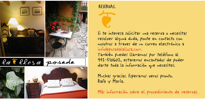 Reservar Casa Rural en Cantabria, junto a la playa de Somo y la Bah&iacute;a de Santander. Turismo Rural de Calidad, Habitaciones y Apartamentos. Vivienda Rural. Tel&eacute;fono 942.51.06.02.